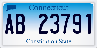 CT license plate AB23791