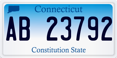 CT license plate AB23792