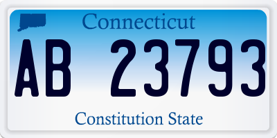 CT license plate AB23793