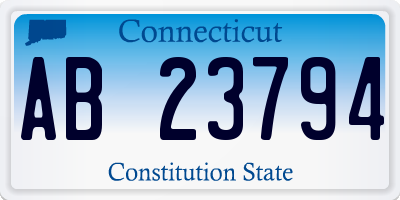 CT license plate AB23794