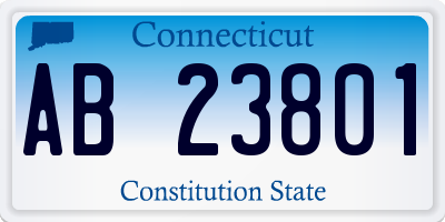 CT license plate AB23801