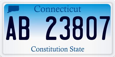 CT license plate AB23807