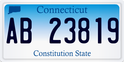 CT license plate AB23819