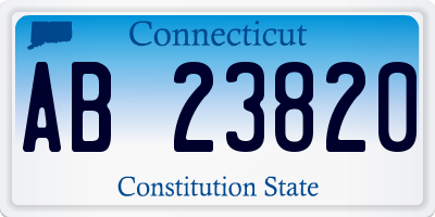 CT license plate AB23820