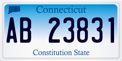 CT license plate AB23831