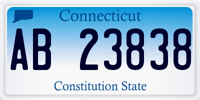 CT license plate AB23838