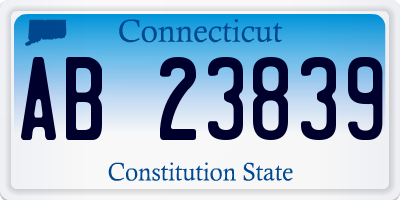 CT license plate AB23839