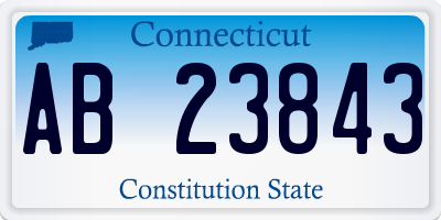 CT license plate AB23843