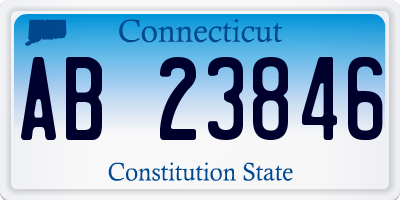 CT license plate AB23846