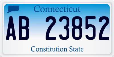 CT license plate AB23852