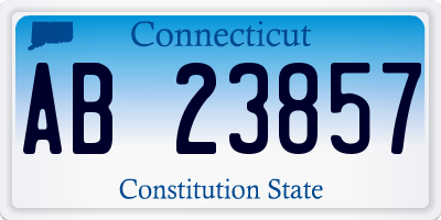 CT license plate AB23857