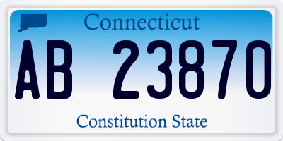 CT license plate AB23870