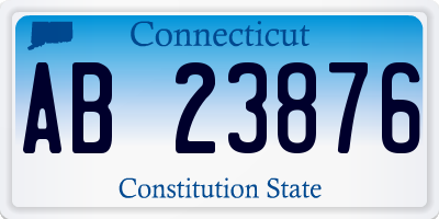 CT license plate AB23876