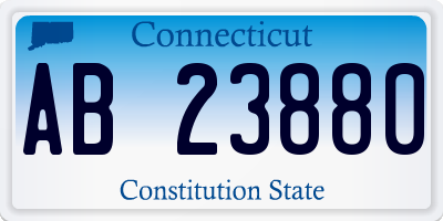 CT license plate AB23880
