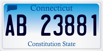 CT license plate AB23881