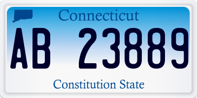 CT license plate AB23889