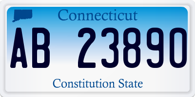 CT license plate AB23890