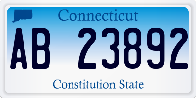 CT license plate AB23892