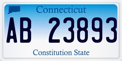 CT license plate AB23893