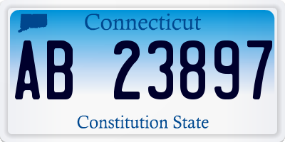 CT license plate AB23897
