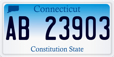 CT license plate AB23903