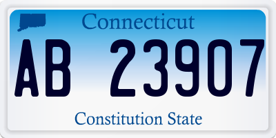 CT license plate AB23907