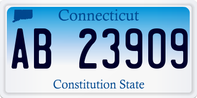 CT license plate AB23909