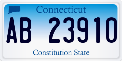 CT license plate AB23910