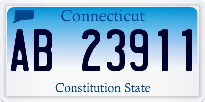 CT license plate AB23911