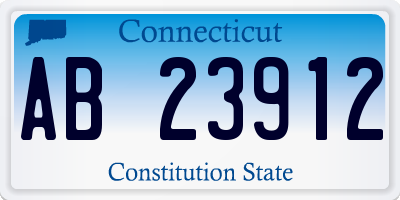 CT license plate AB23912