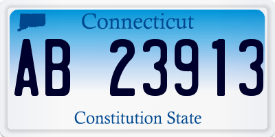 CT license plate AB23913