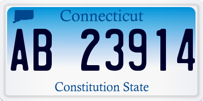 CT license plate AB23914