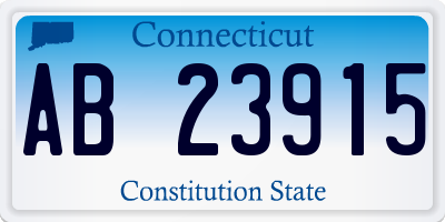 CT license plate AB23915