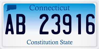 CT license plate AB23916