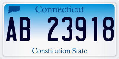 CT license plate AB23918