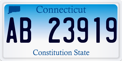 CT license plate AB23919