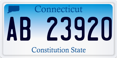 CT license plate AB23920