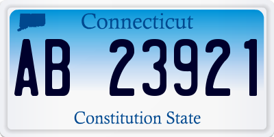 CT license plate AB23921