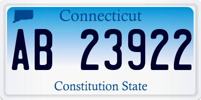 CT license plate AB23922