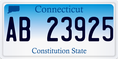 CT license plate AB23925