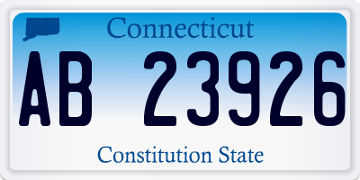 CT license plate AB23926