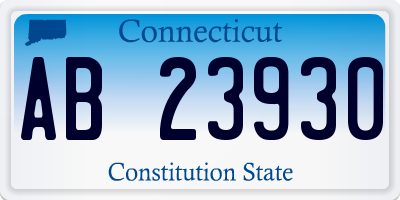 CT license plate AB23930