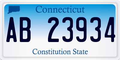 CT license plate AB23934