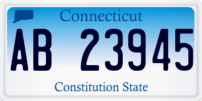 CT license plate AB23945