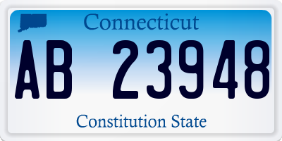 CT license plate AB23948