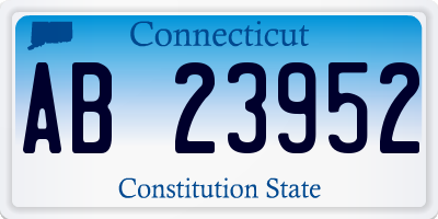 CT license plate AB23952