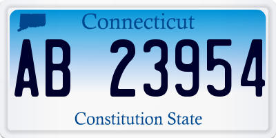 CT license plate AB23954