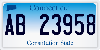 CT license plate AB23958