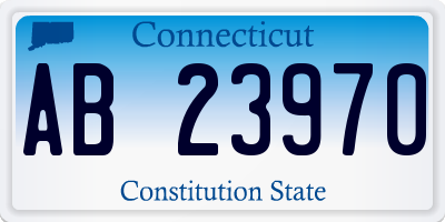 CT license plate AB23970