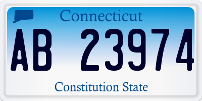 CT license plate AB23974